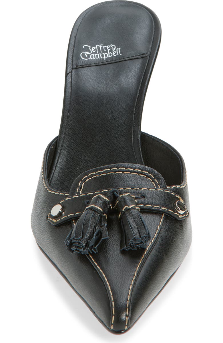 Jeffrey Campbell Claypool Pointed Toe Tassel Loafer Mule, Alternate, color, Black
