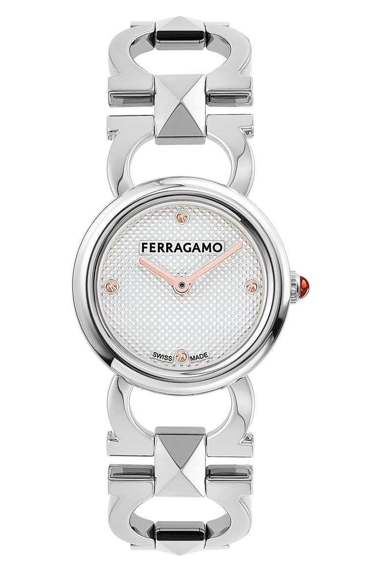 Double Gancio Bracelet Watch, 25mm, Main, color, STAINLESS STEEL