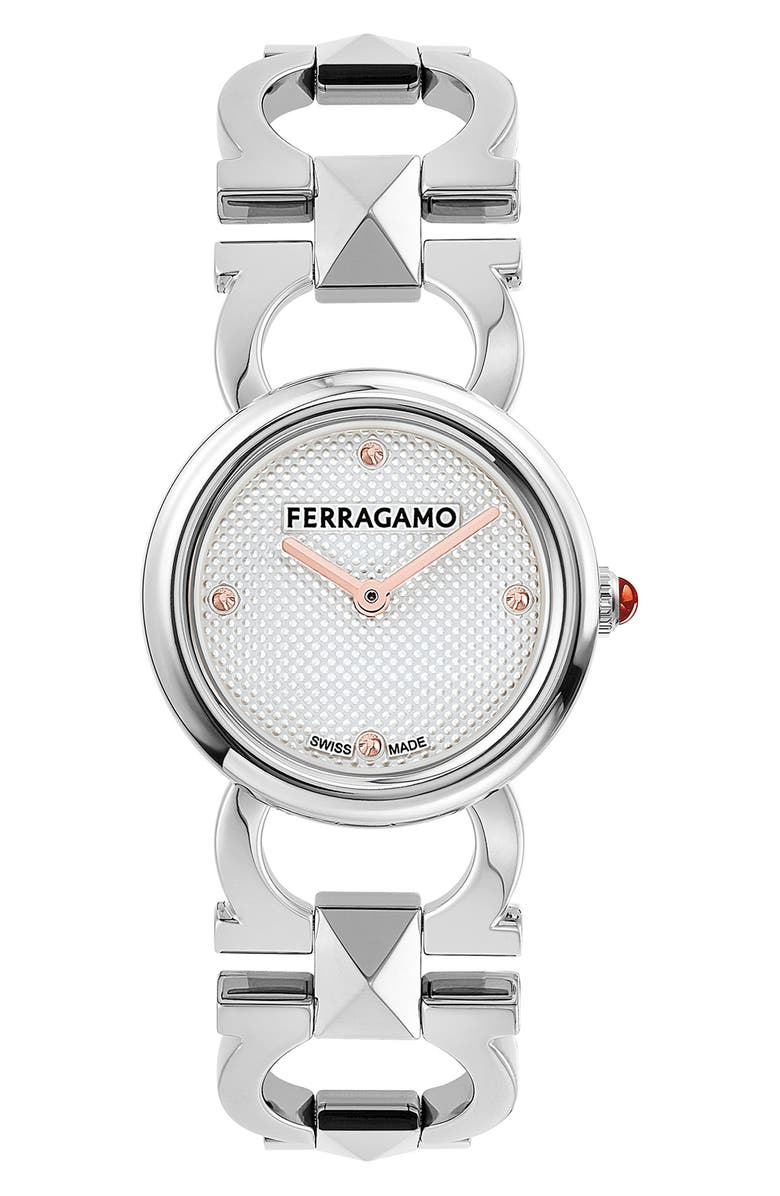 FERRAGAMO Double Gancio Bracelet Watch, 25mm, Main, color,