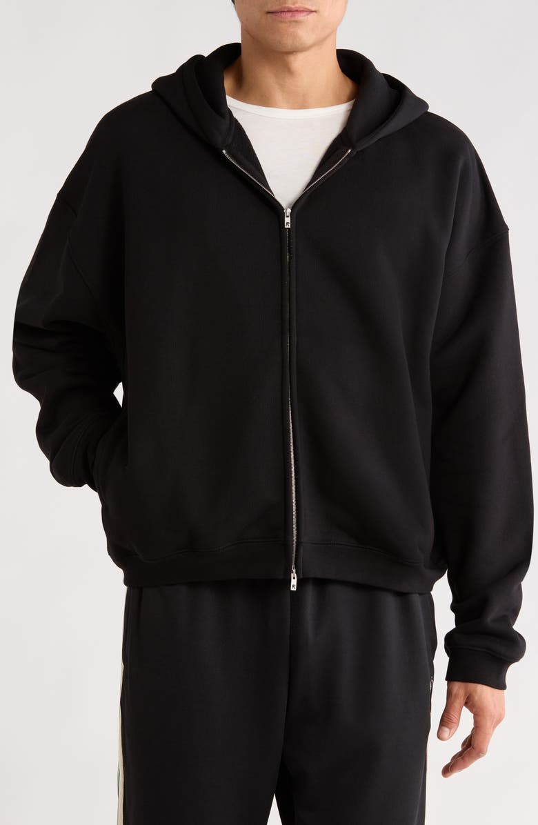 Represent Initial Oversize Full Zip Hoodie, Alternate, color, Black
