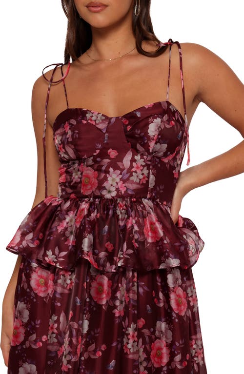 Petal And Pup Petal & Pup Mazy Floral Peplum Tiered Maxi Dress In Pink