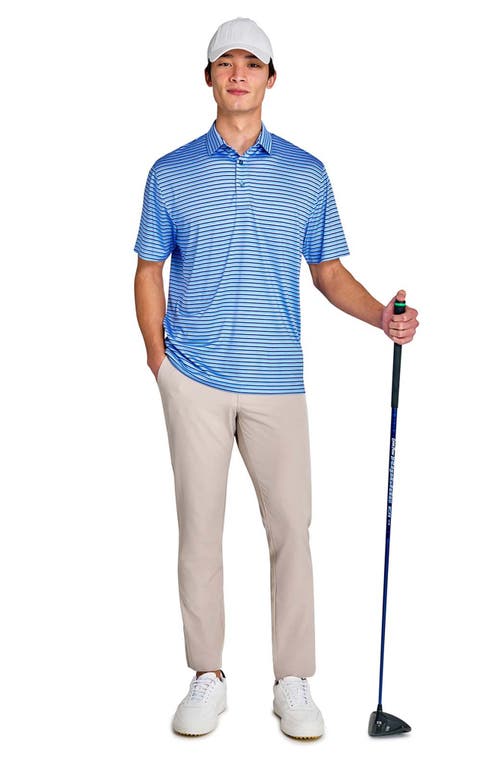 Construct Stripes Polo In Lt Blue