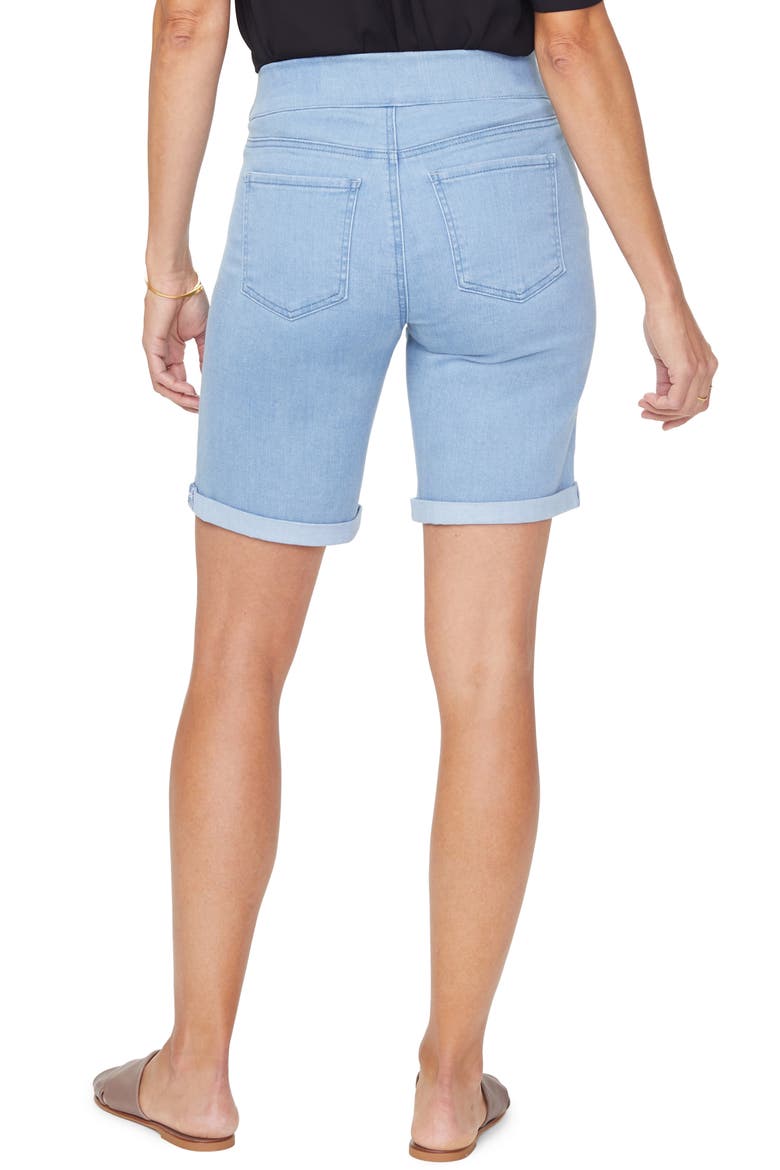 Roll Cuff Pull-On Denim Shorts, Alternate, color, BELLE ISLE