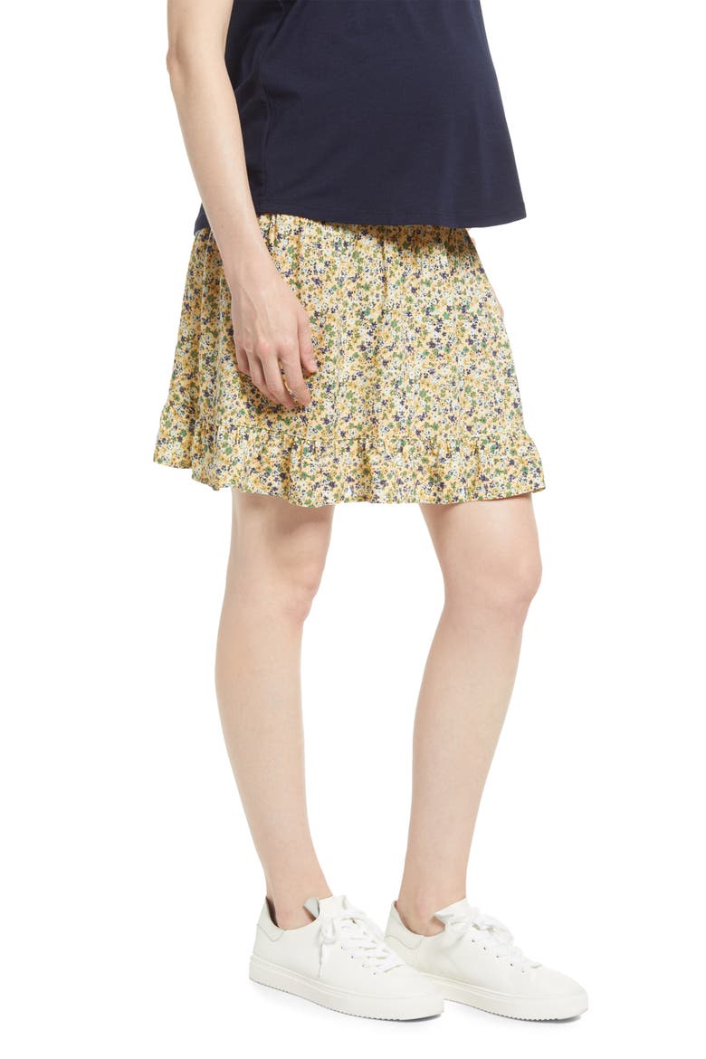 Floral Maternity Skirt, Alternate, color, GREEN FLORA