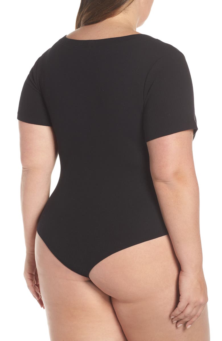 BP. Button Front Ribbed Bodysuit, Alternate, color,