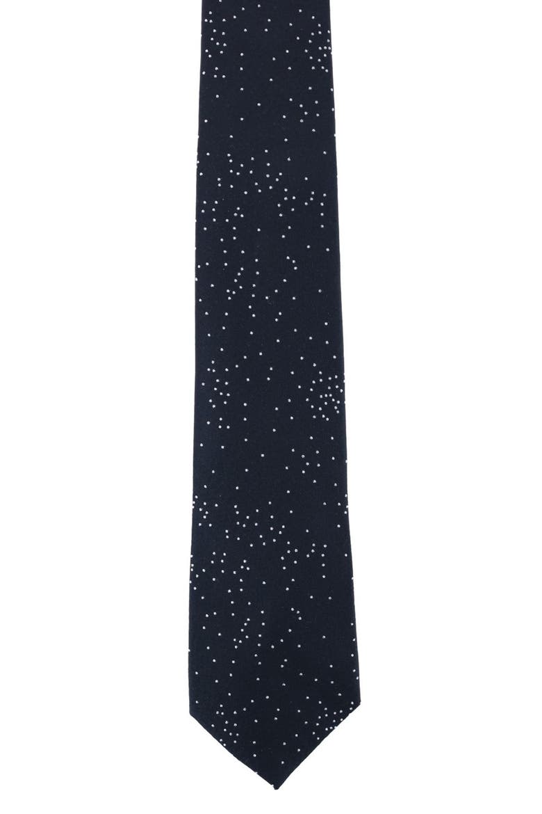 Dot Pattern Silk Blend Tie, Alternate, color, BLACK