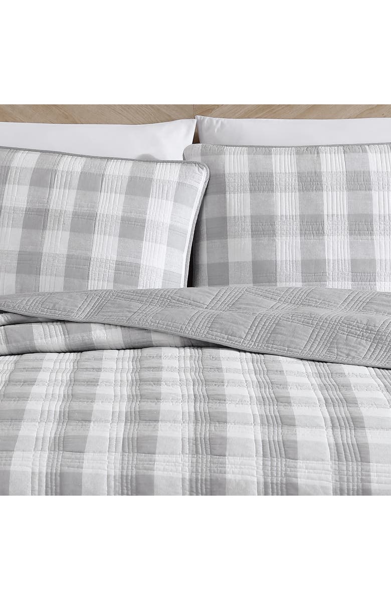 Eddie Bauer Lakehouse Plaid Cotton Quilt 3-Piece Set, Alternate, color, Grey
