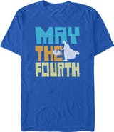 Star Wars: The Mandalorian Men's Star Wars The Mandalorian Distressed Splatter May The Fourth Graphic T-Shirt