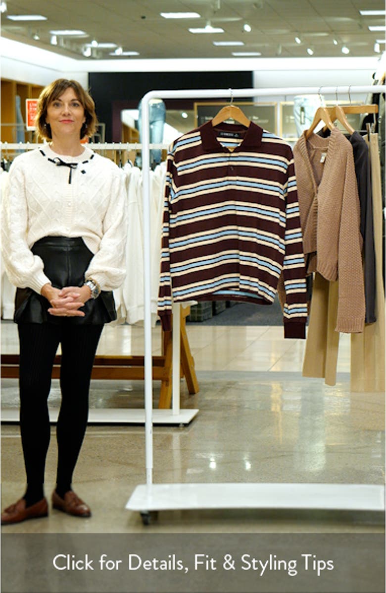 Leisure Stripe Long Sleeve Cotton Polo Shirt, sales video thumbnail