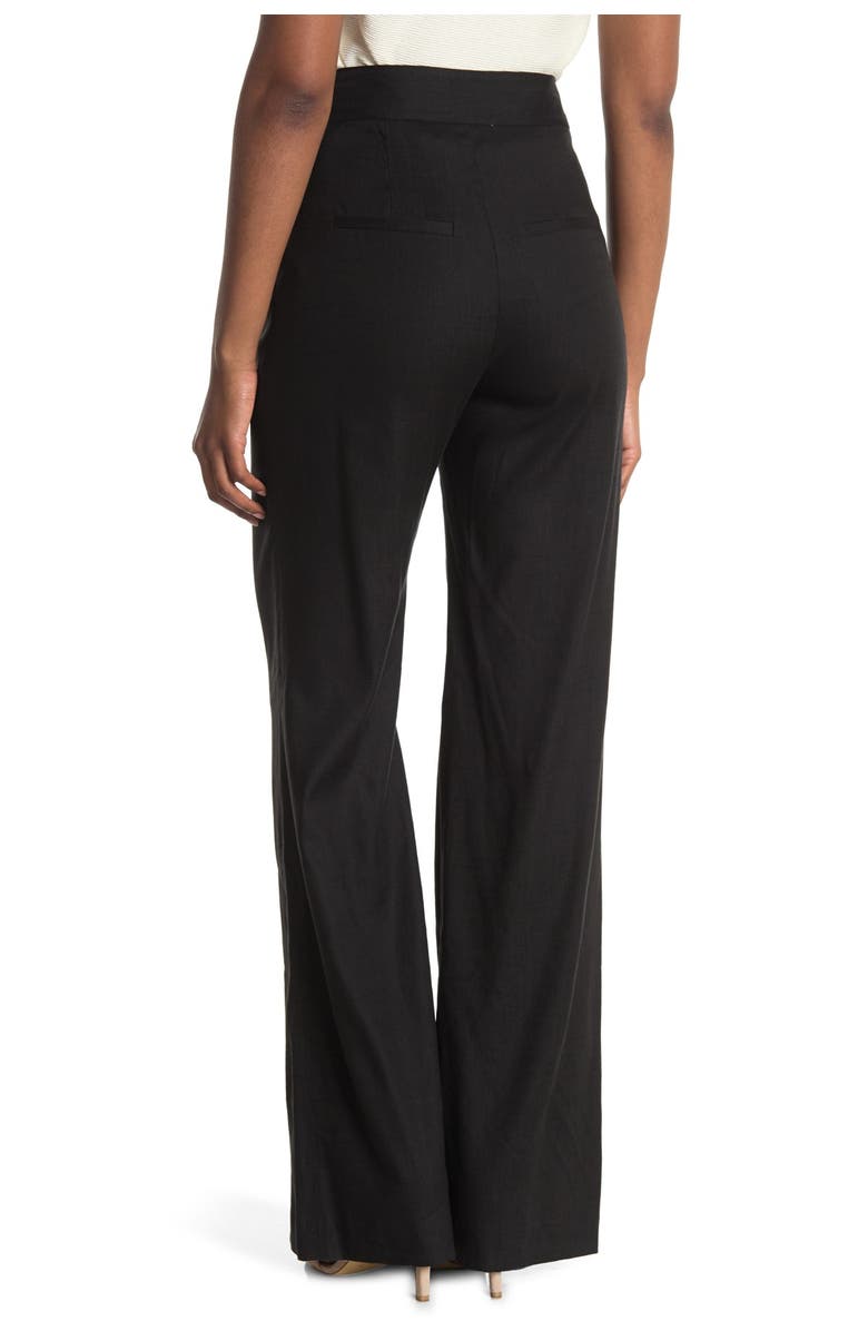 Veronica Beard Woode Belted Linen Blend Wide Leg Pants, Alternate, color, 