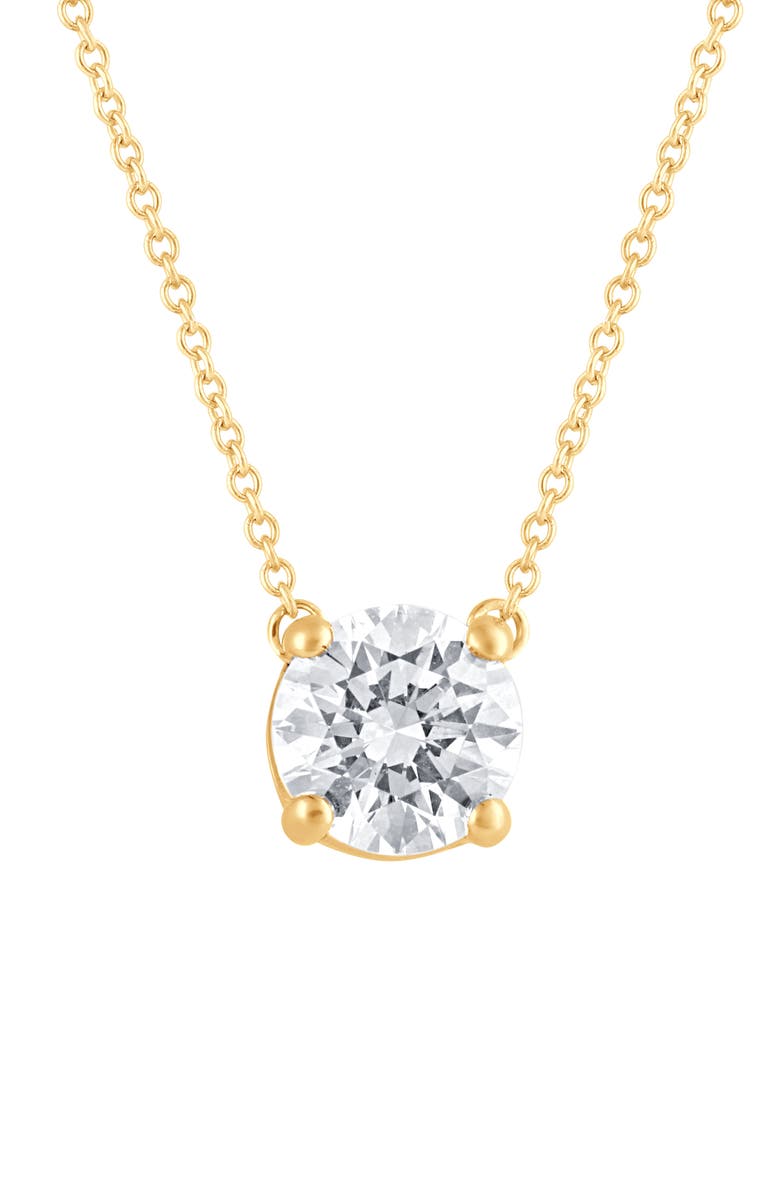 Badgley Mischka Collection Round Cut Lab Created Diamond Necklace - 0.50ctw, Alternate, color, Gold