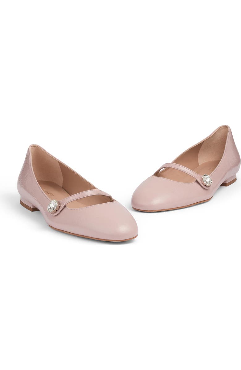 LK Bennett Crystal Button Flat, Alternate, color,