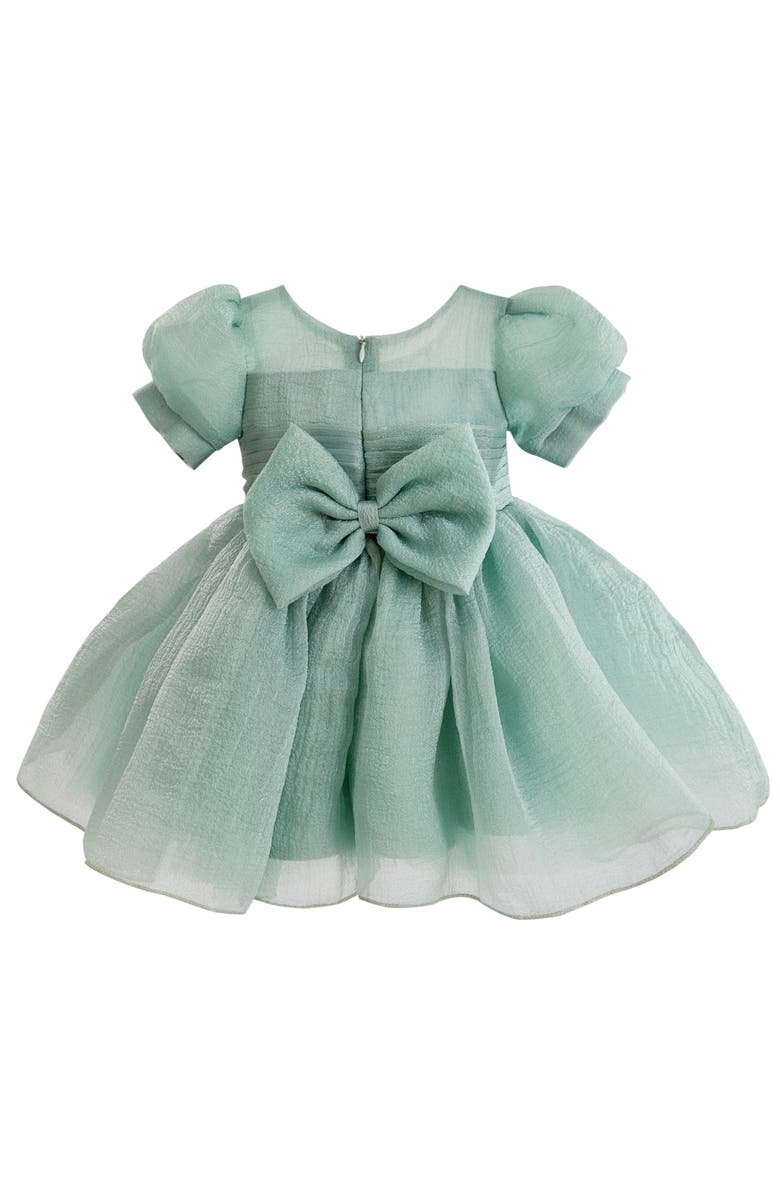 Tulleen Puff-Sleeve Party Dress, Alternate, color, Green