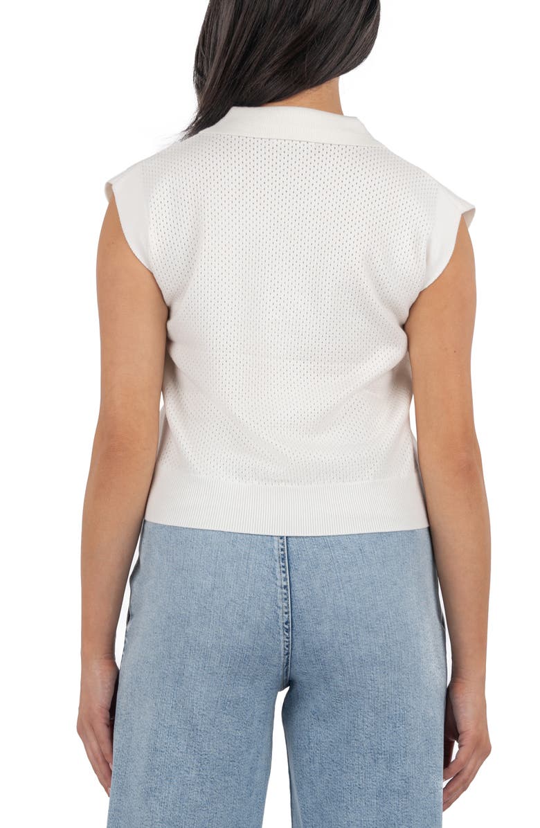KUT from the Kloth Blanche Cap Sleeve Pointelle Polo, Alternate, color, 