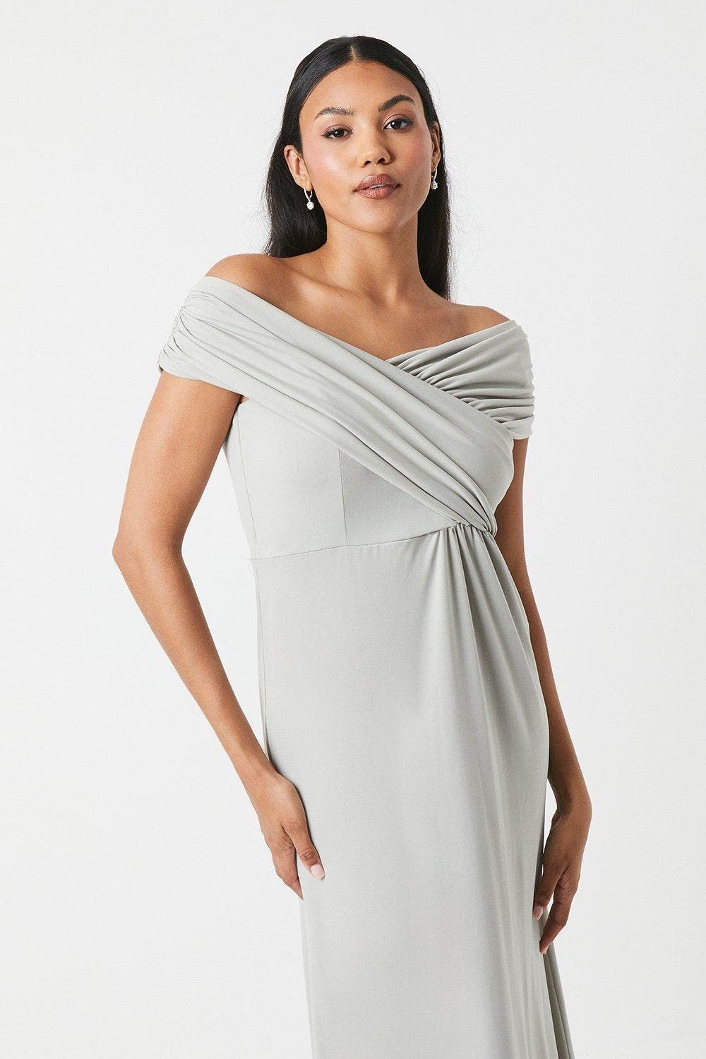 Bardot Ruched Jersey Bridesmaid Dress - image 2
