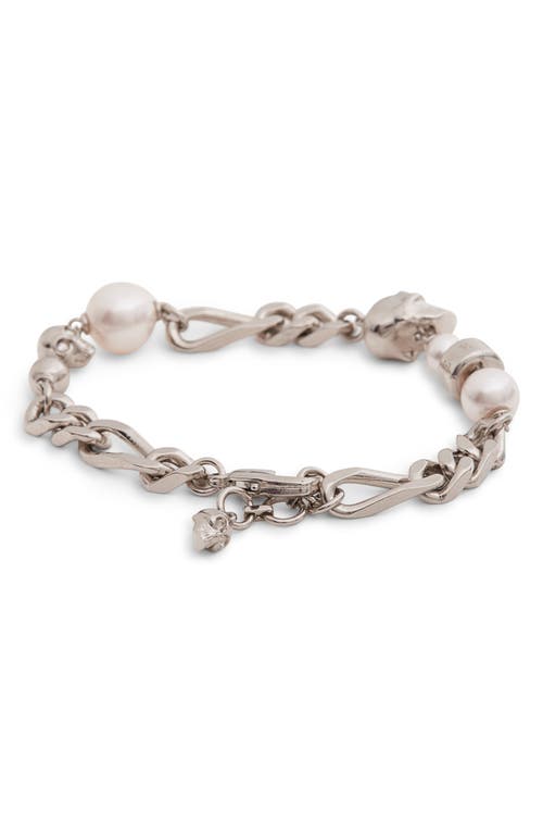 Alexander Mcqueen Mcqueen Crystal Skull & Faux Pearl Bracelet