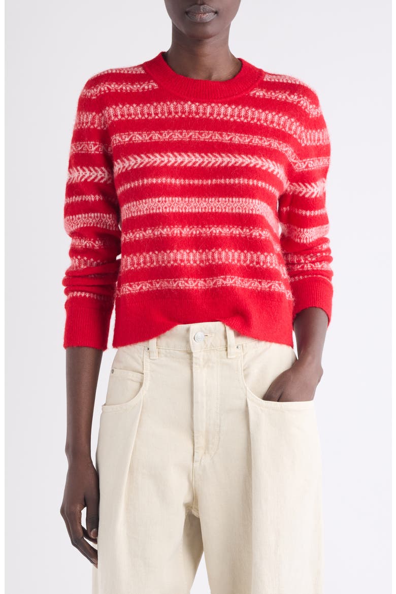 Amity Brushed Mohair & Wool Blend Sweater, Main, color, RED