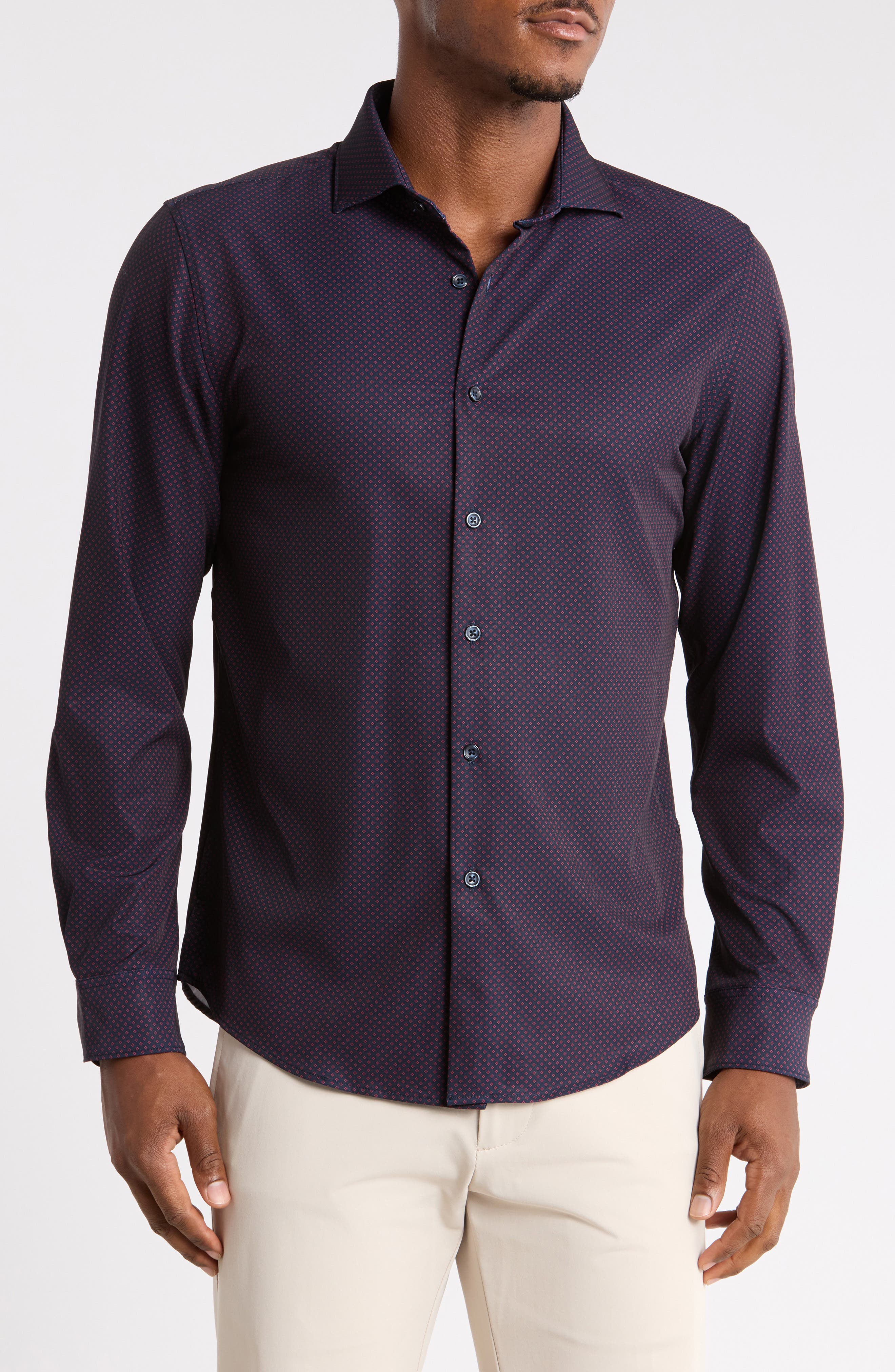 Geo Dressy Tech Button-Up Shirt