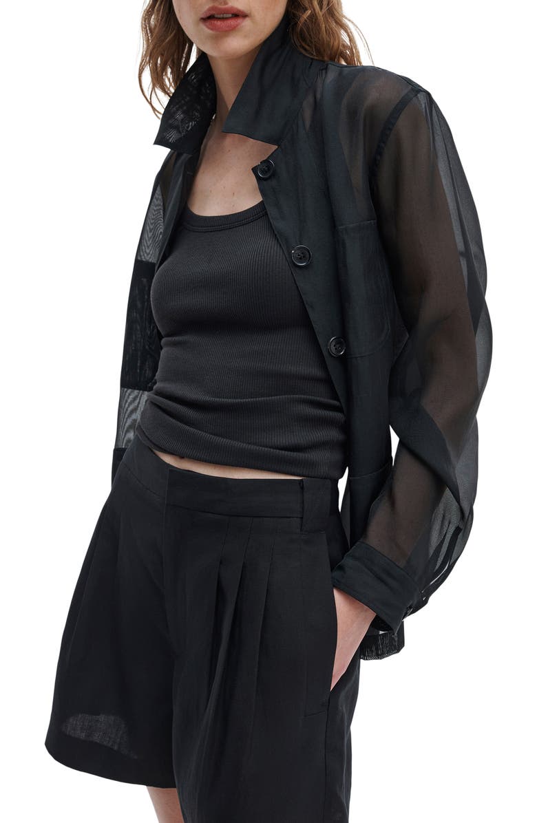 rag & bone Chappell Pleated Shorts, Alternate, color, Black