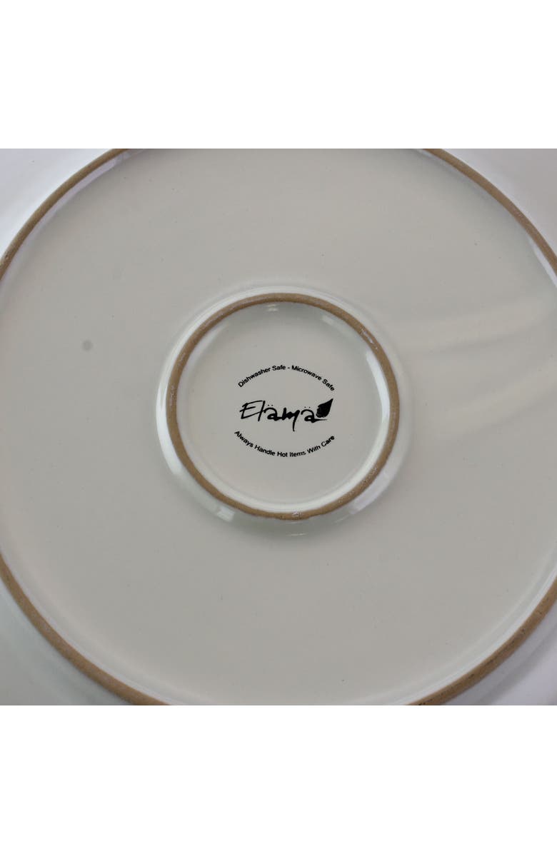 Elama Market Finds 16 Piece Round Stoneware Dinnerware Set, Alternate, color, White