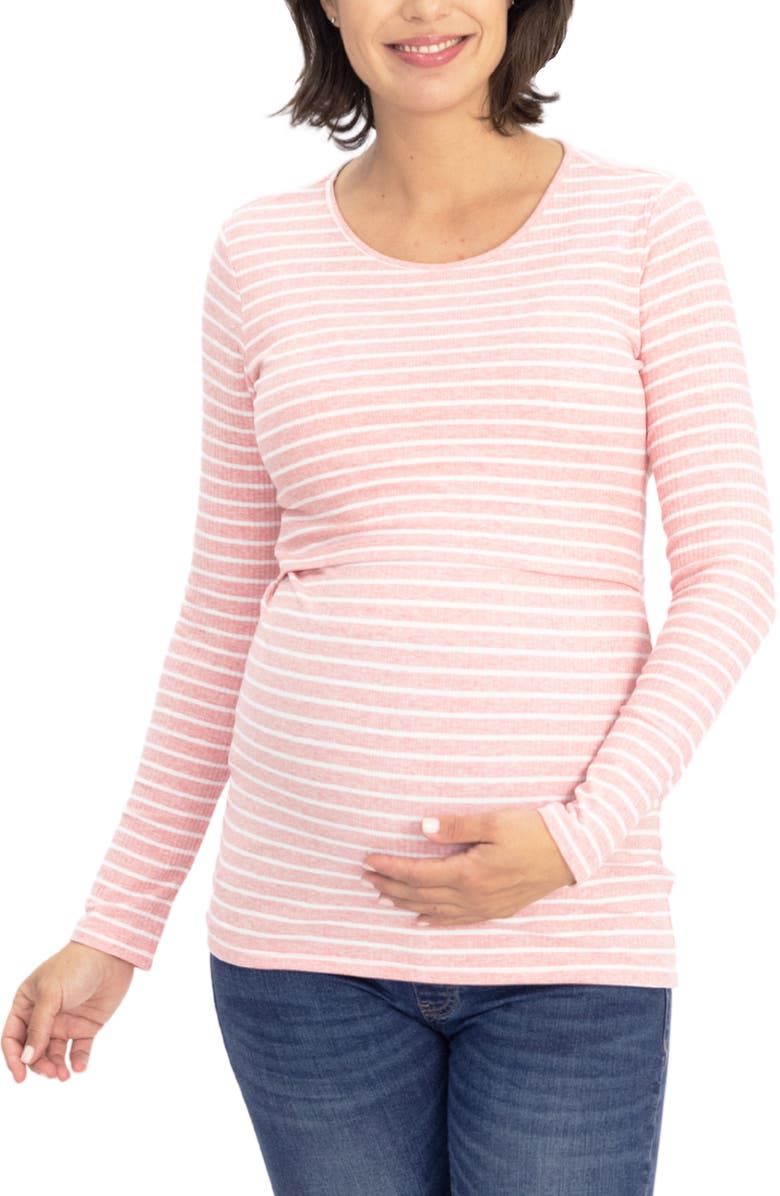 Angel Maternity Stripe Maternity/Nursing Top, Main, color,