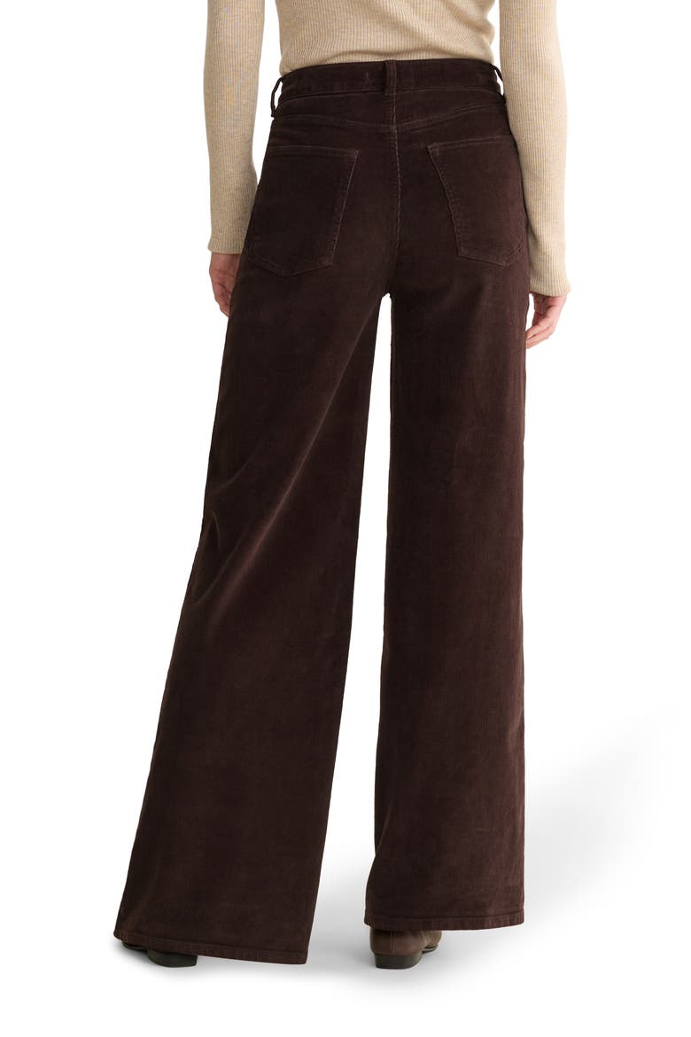 NCE High Waist Wide Leg Corduroy Jeans, Alternate, color, AMERICANO