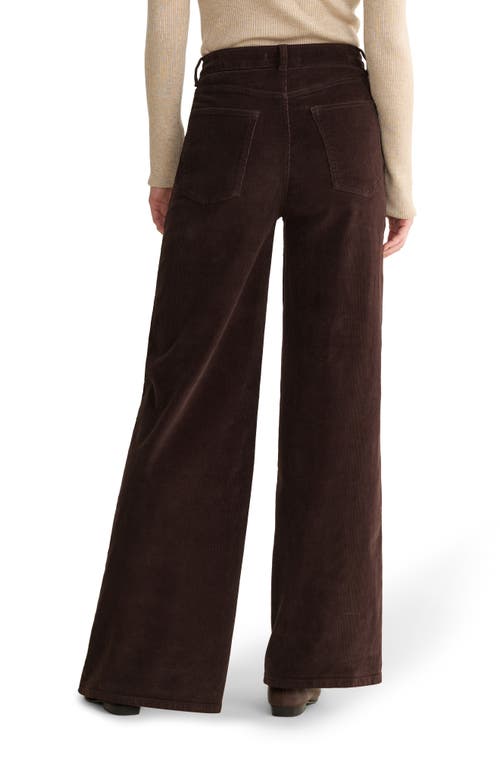 Warp & Weft Warp+weft Nce High Waist Wide Leg Corduroy Jeans In Brown
