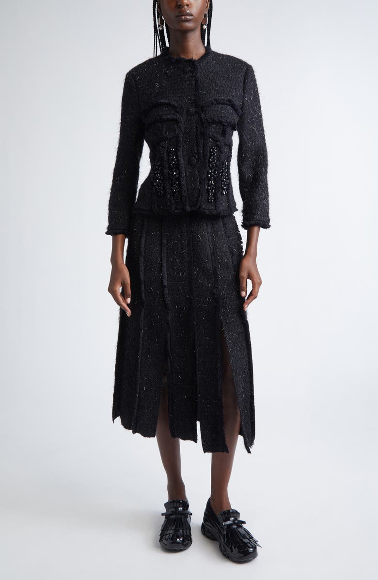 Simone Rocha Frayed Sculpted Bust Jacket, Alternate, color, 
