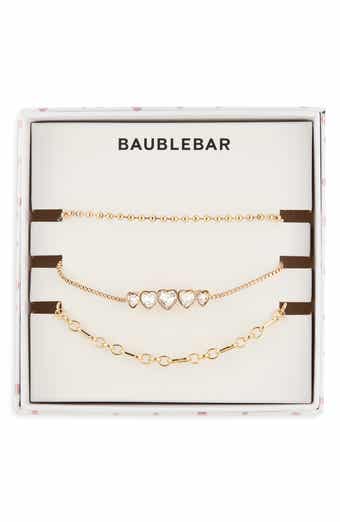 Layers of Love Set of 3 Crystal Heart & Chain Bracelets
