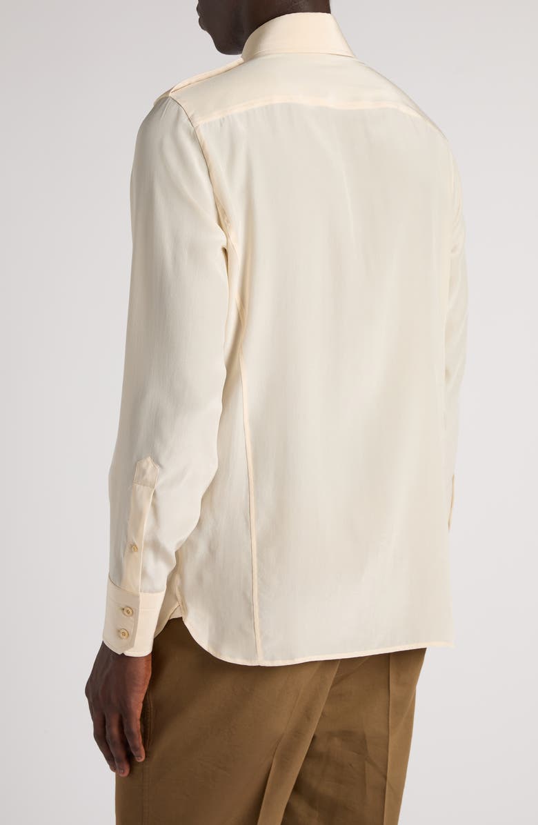 TOM FORD Silk Crêpe de Chine Military Shirt, Alternate, color, 