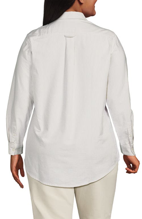 Lands' End Oxford Shirt In Champagne Mini Stripe