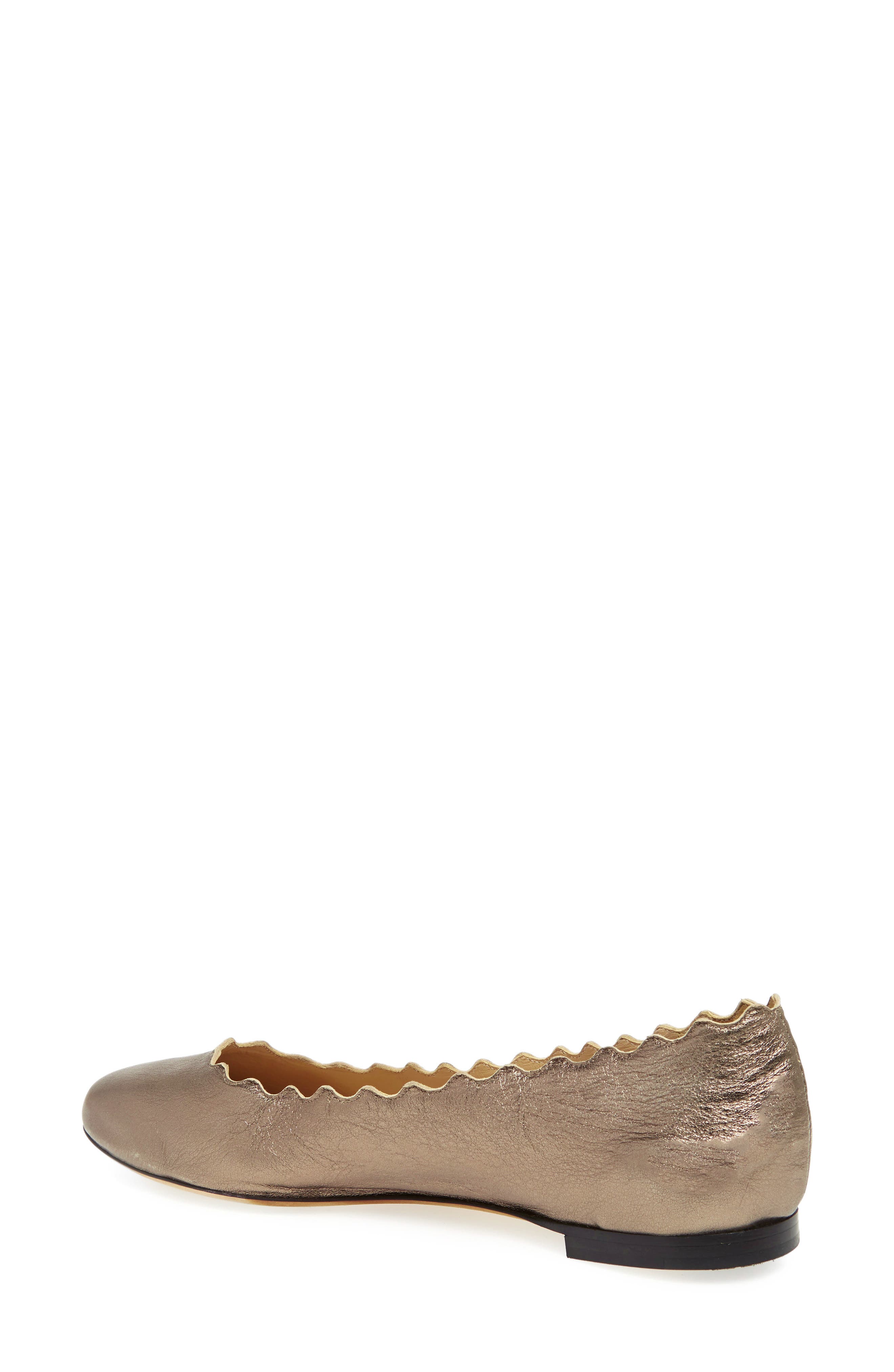 Lauren Scalloped Ballet Flat (Nordstrom Exclusive), Alternate, color, SILVER