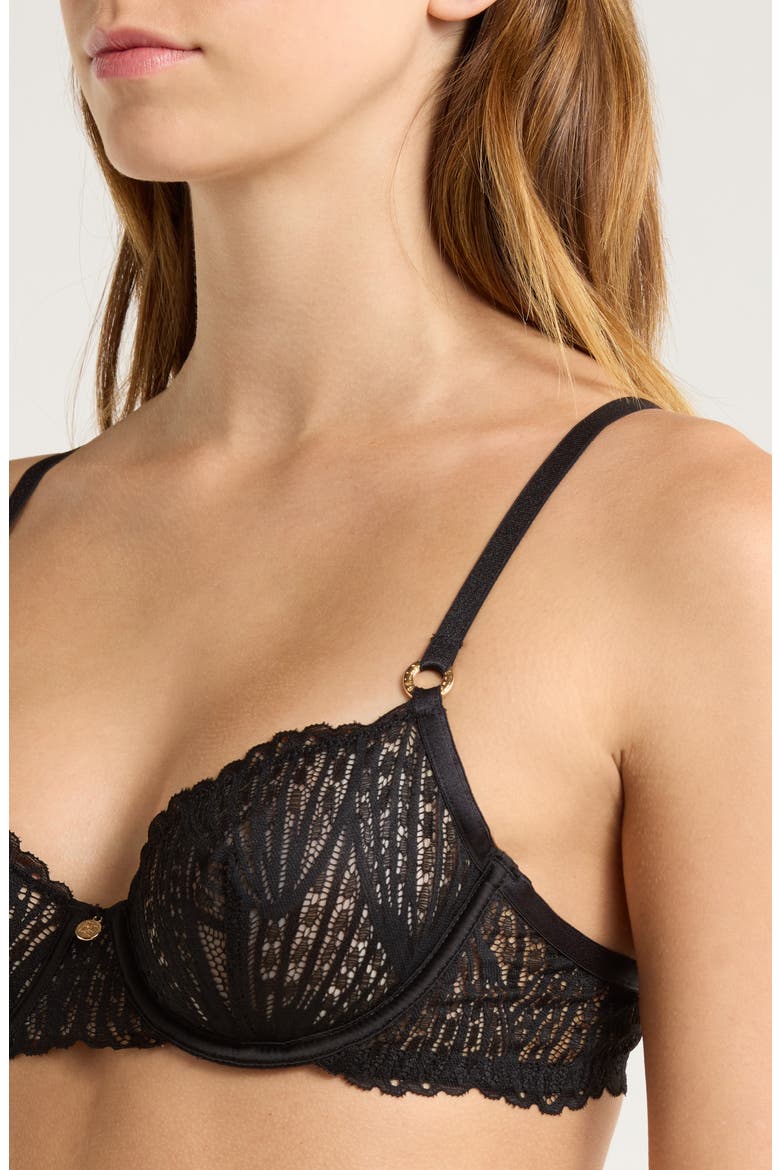Peyton Embroidered Underwire Bra, Alternate, color, BLACK