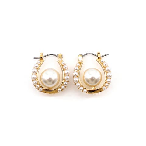 Veda Pearl Open Hoops