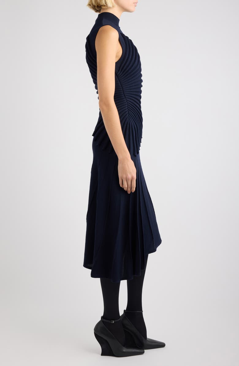 Alaïa Sculpting Wool Sweater Dress, Alternate, color, Minuit