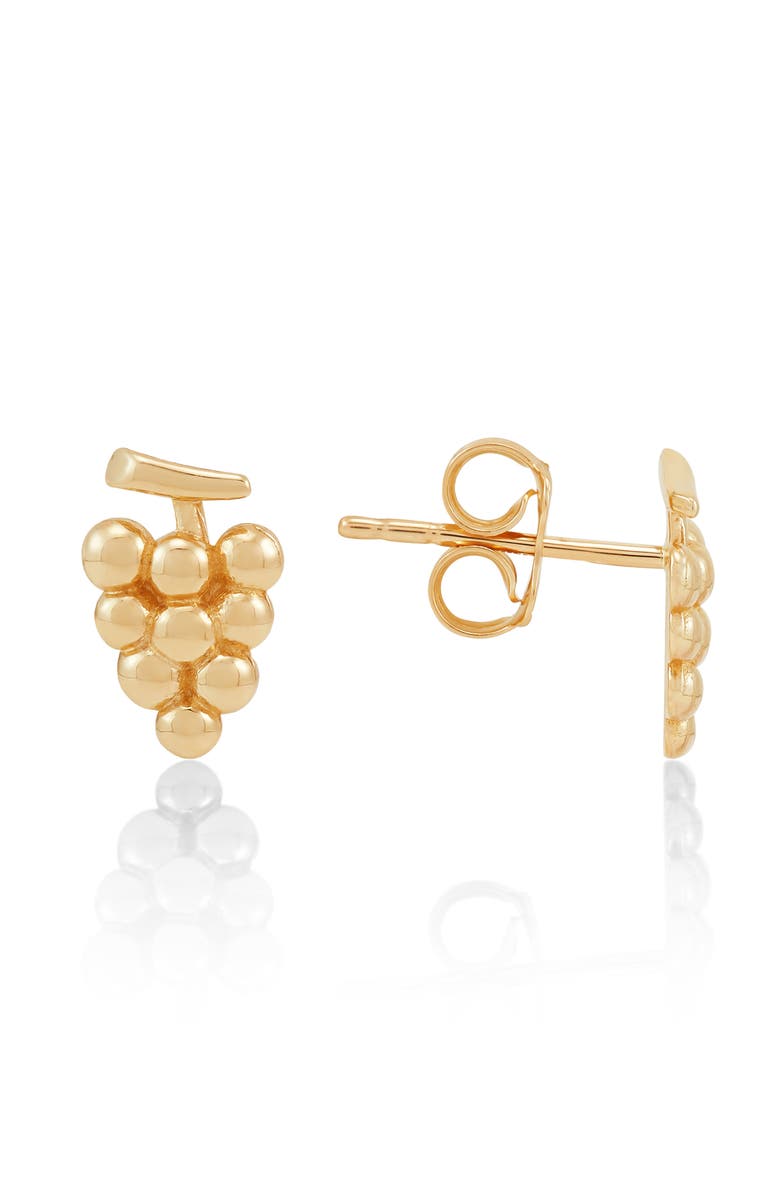 Frankie & Zoe Grape Stud Earrings, Alternate, color, Yellow Gold