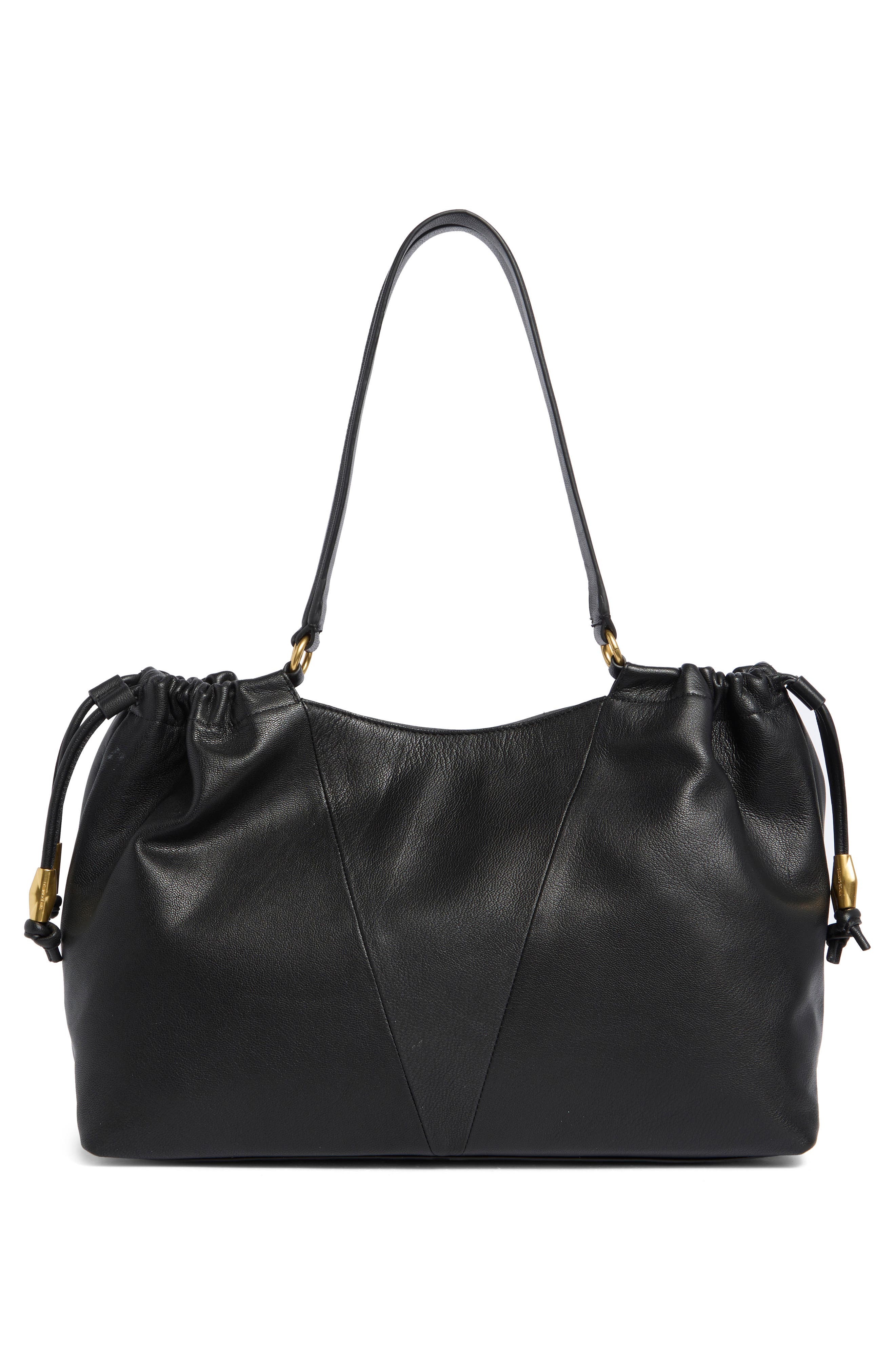 Vince Camuto Leane Leather Tote, Alternate, color, Black