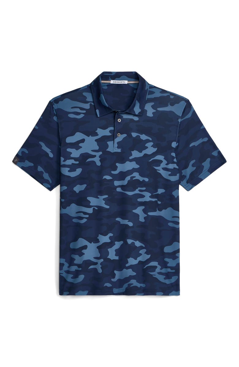 ASHWORTH GOLF Midnight Camo Polo, Main, color, Midnight