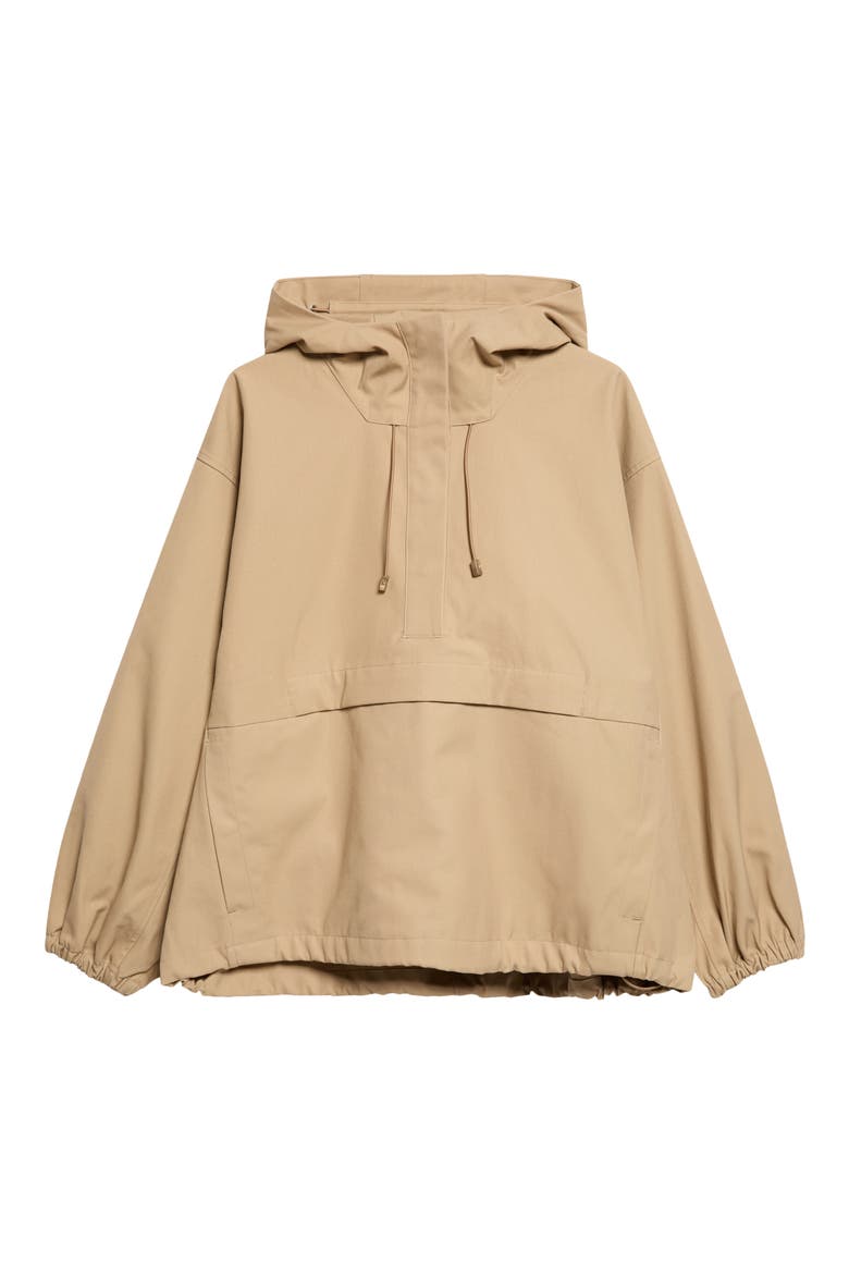 Oversize Hooded Cotton Anorak, Main, color, BEIGE