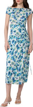 Diane von Furstenberg Wittrock Floral Off the Shoulder Faux Wrap Midi Dress