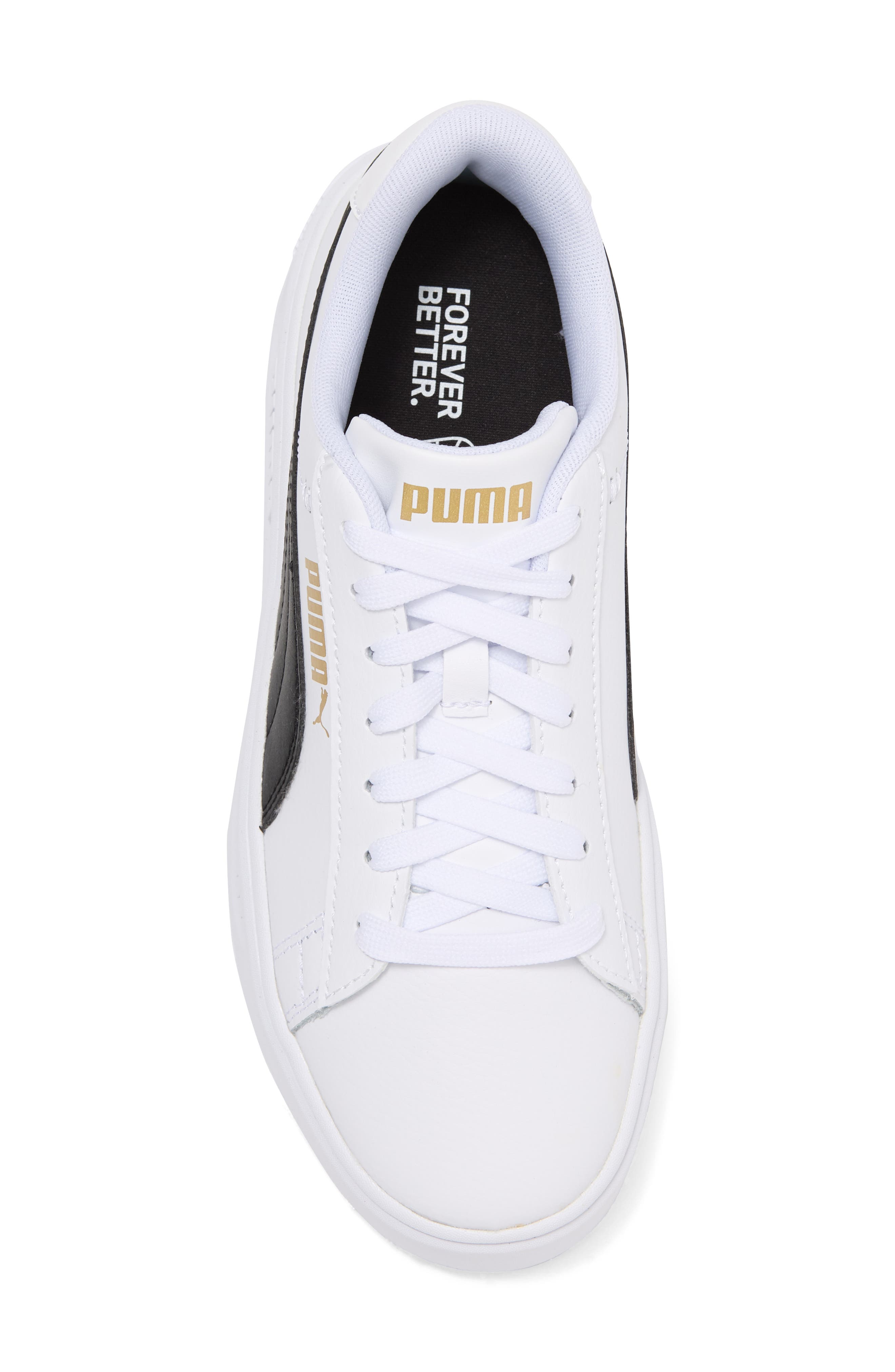 PUMA Smash V3 Platform Sneaker, Alternate, color, White-Black-Gold