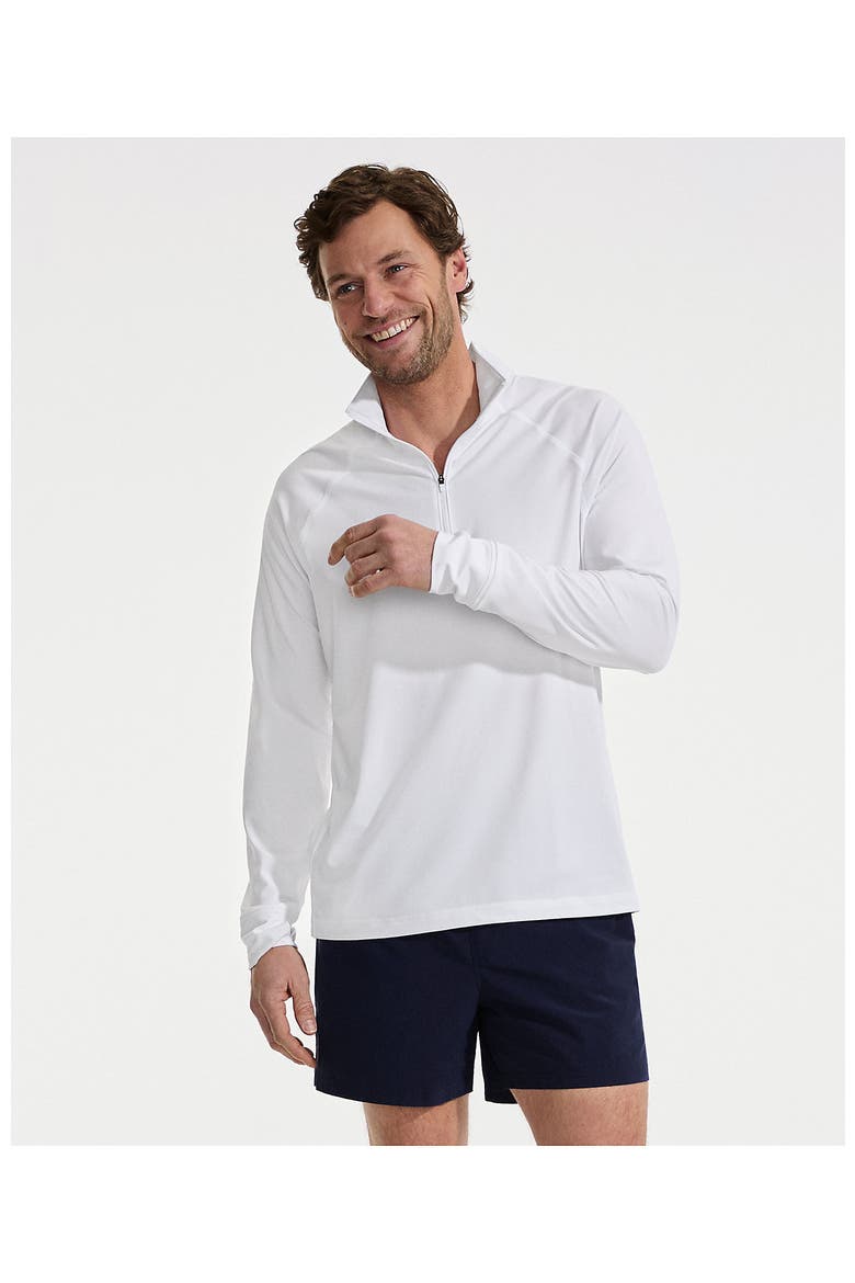 UPF 50 Cooling Quarter Zip Mock Neck Rash Guard Shirt, Alternate, color, White