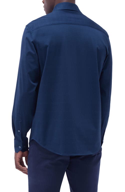 Bugatchi Jimmy Ooohcotton® Solid Button-up Shirt In Navy