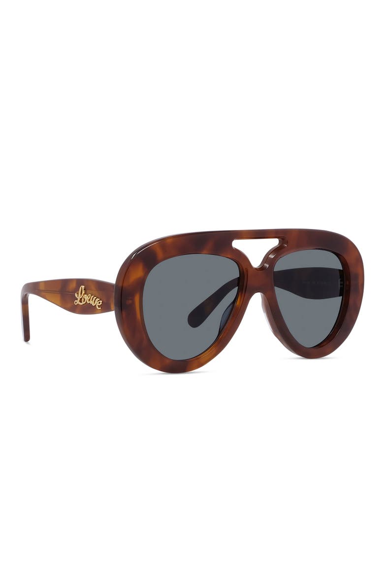 Curvy 55mm Gradient Pilot Sunglasses, Alternate, color, BLONDE HAVANA / BLUE
