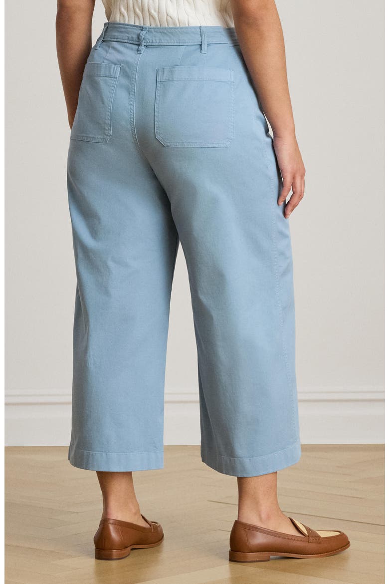 High Waist Stretch Cotton Crop Pants, Alternate, color, BLUE NOTE