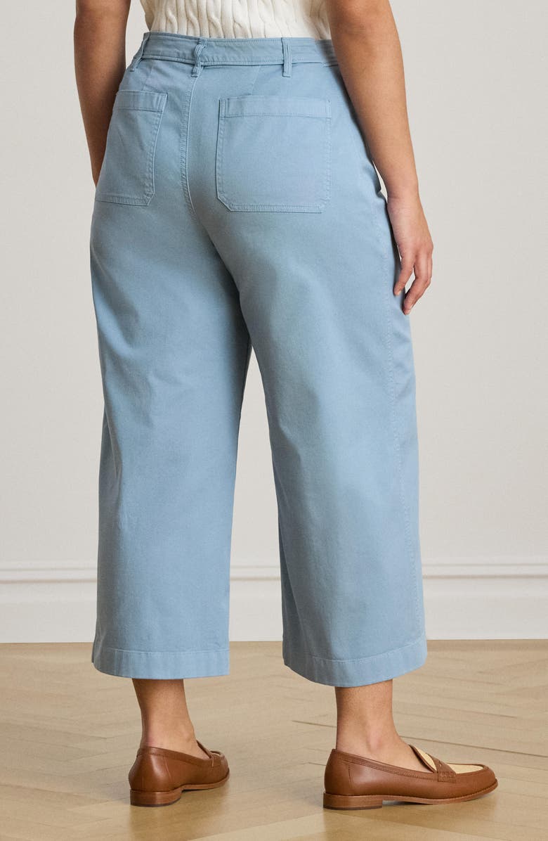 Lauren Ralph Lauren High Waist Stretch Cotton Crop Pants, Alternate, color, Blue Note