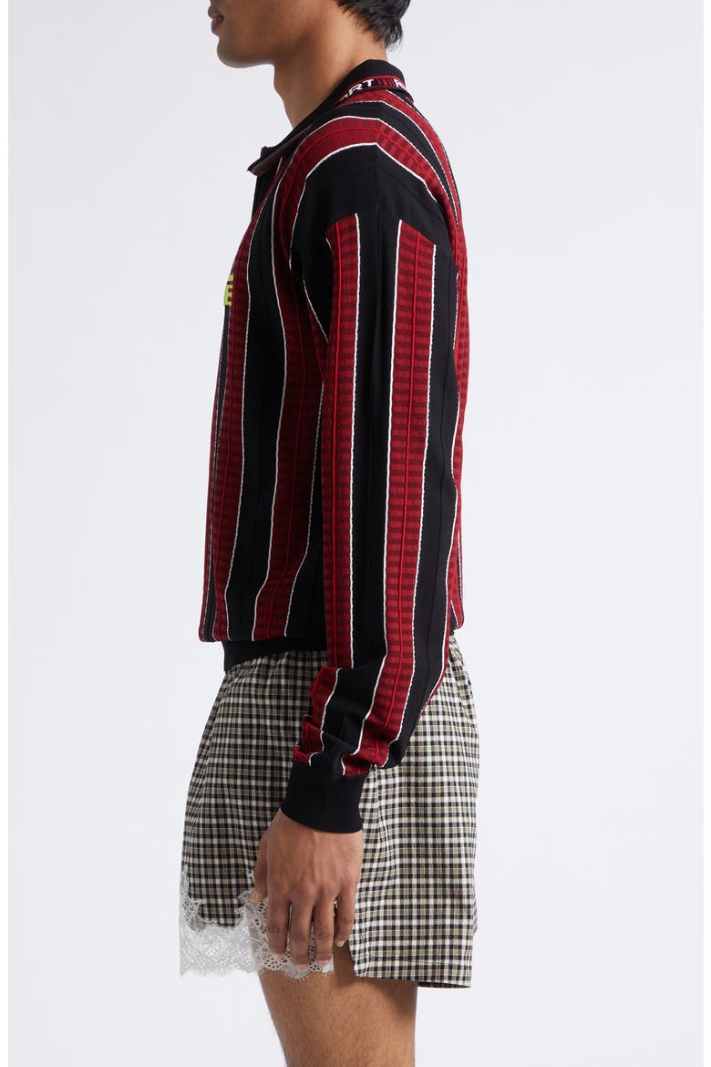 Stripe Logo Polo, Alternate, color, RED BLACK