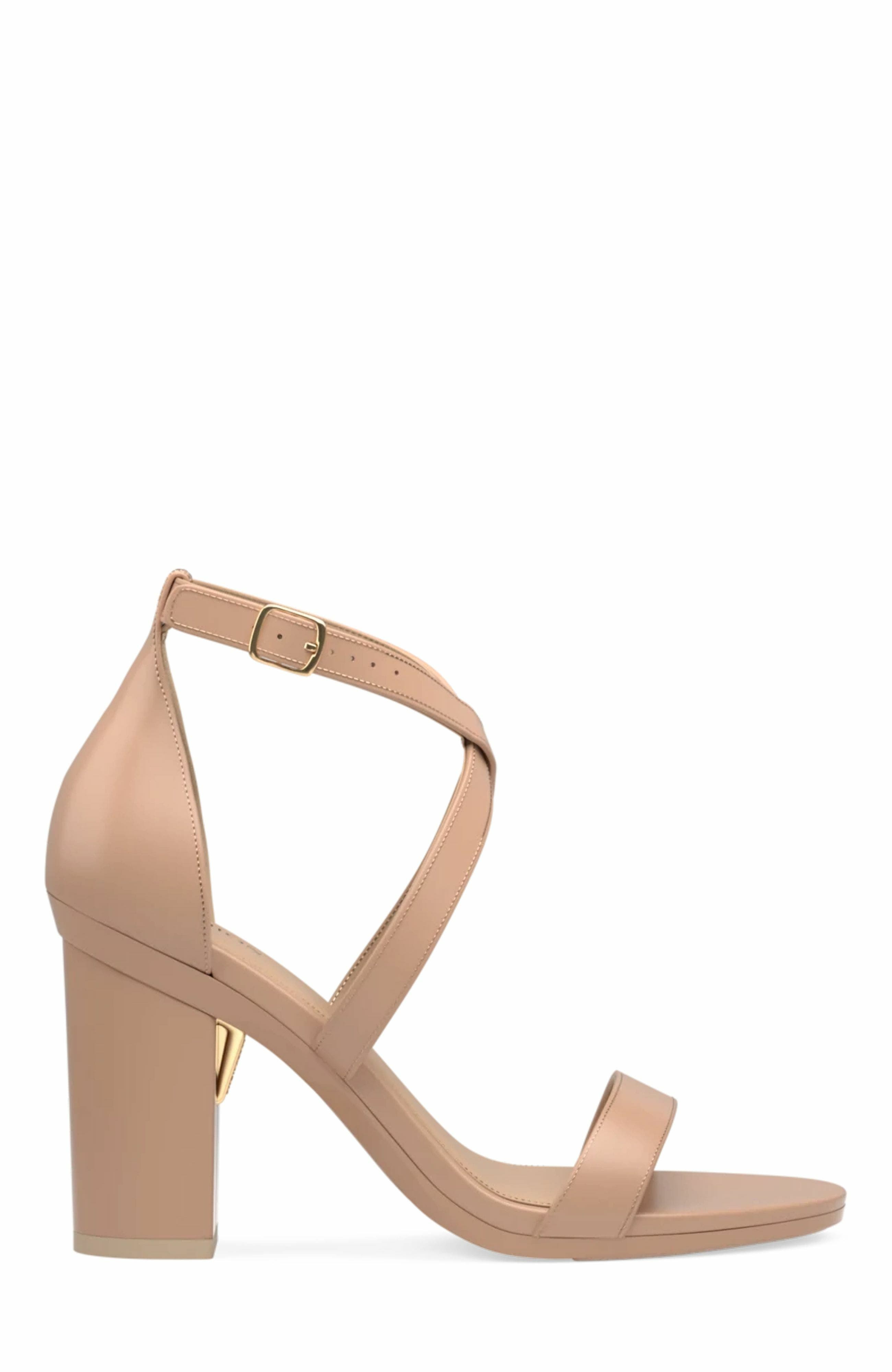 Pashion Footwear The Sandal 4" Block Heel, Alternate, color, Latte Leather