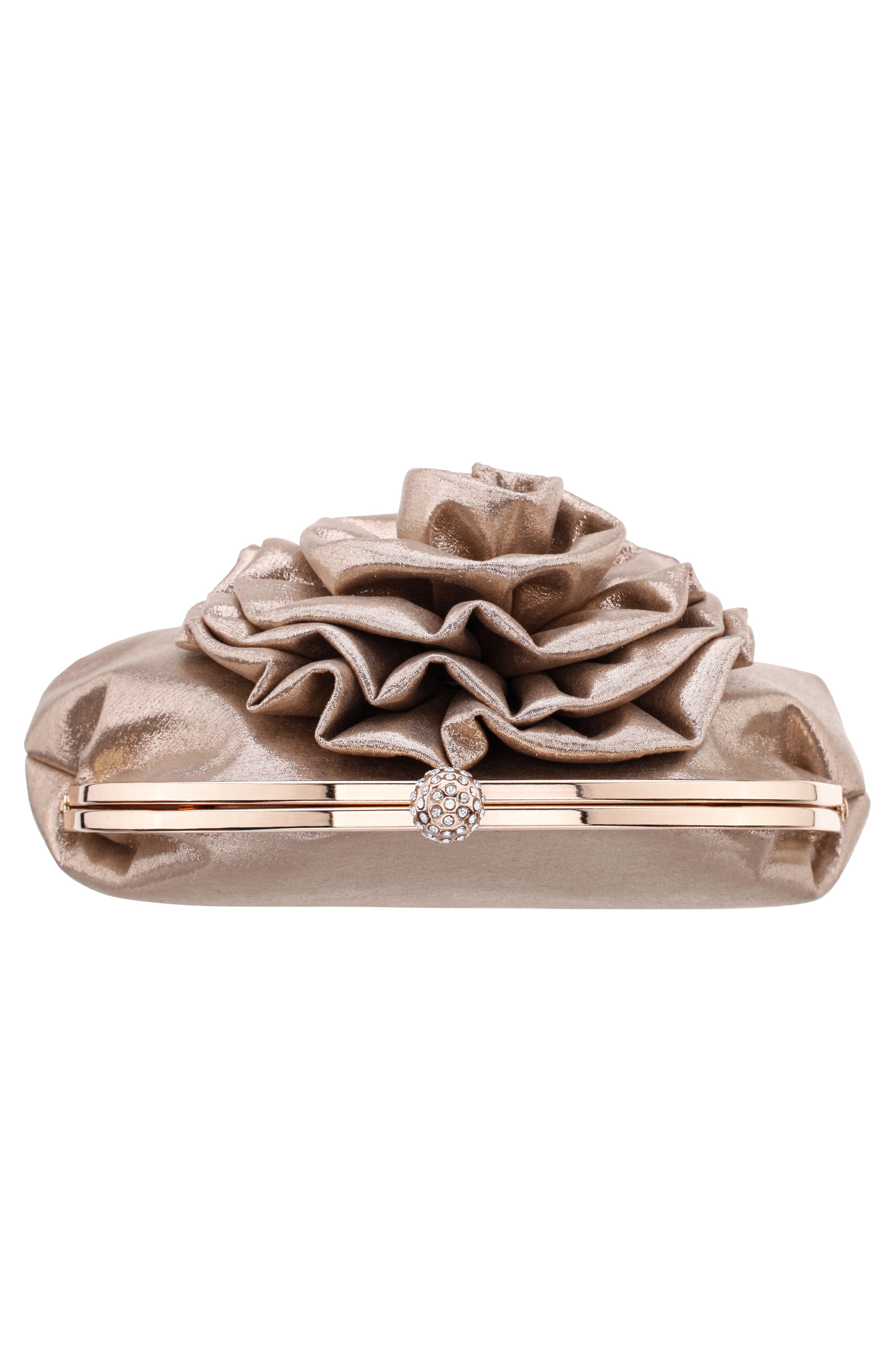 Nina Sweetie Frame Clutch, Alternate, color, Taupe