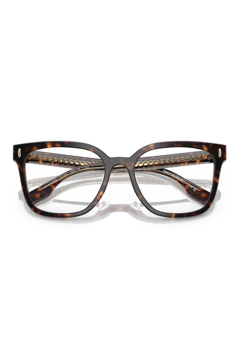 55mm Square Optical Glasses, Alternate, color, BLACK TORT